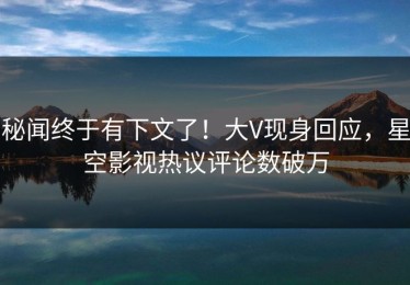 秘闻终于有下文了！大V现身回应，星空影视热议评论数破万