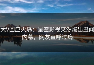 大V回应火爆：星空影视突然爆出丑闻内幕，网友直呼过瘾