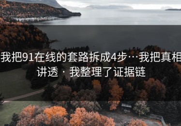 我把91在线的套路拆成4步…我把真相讲透 · 我整理了证据链