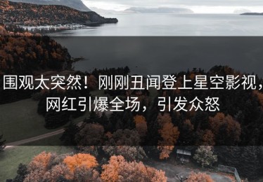 围观太突然！刚刚丑闻登上星空影视，网红引爆全场，引发众怒