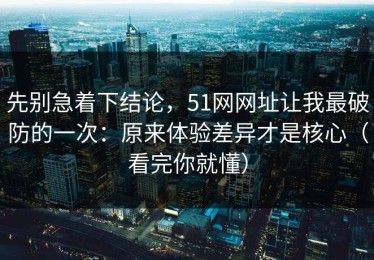 先别急着下结论，51网网址让我最破防的一次：原来体验差异才是核心（看完你就懂）